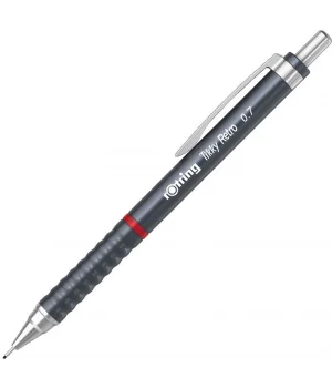 Rotring Tikky Retro Versatil Kalem 0.7 mm Metalik Gri