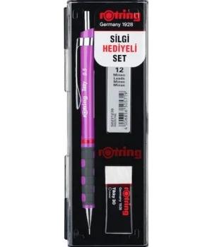Rotring Tikky Versatil Kalem + Min + Silgi Okul Seti 0.5 mm MOR