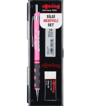Rotring Tikky Versatil Kalem + Min + Silgi Okul Seti 0.5 mm NEON PEMBE