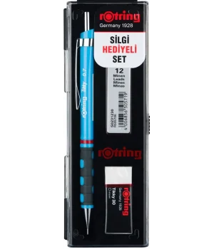 Rotring Tikky Versatil Kalem + Min + Silgi Okul Seti 0.7 mm AÇIK MAVİ