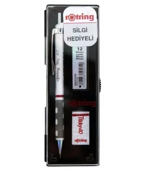 Rotring Tikky Versatil Kalem + Min + Silgi Okul Seti 0.7 mm BEYAZ