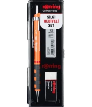 Rotring Tikky Versatil Kalem + Min + Silgi Okul Seti 0.7 mm NEON TURUNCU