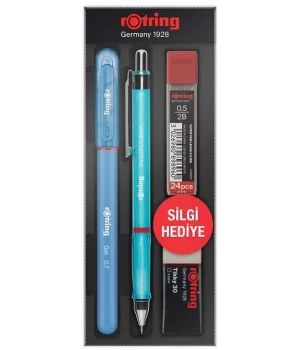 Rotring Visuclick Versatil Kalem + Jel Kalem + Min + Silgi Okul Seti 0.5 mm MAVİ