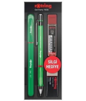 Rotring Visuclick Versatil Kalem + Jel Kalem + Min + Silgi Okul Seti 0.5 mm YEŞİL