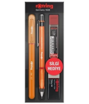 Rotring Visuclick Versatil Kalem + Jel Kalem + Min + Silgi Okul Seti 0.7 mm TURUNCU