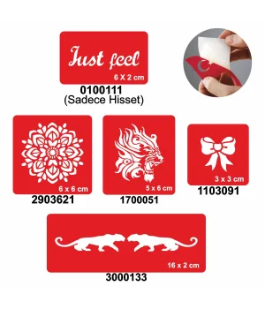 Sadece Hisset 5'li Set Geçici Dövme Kına Şablonu