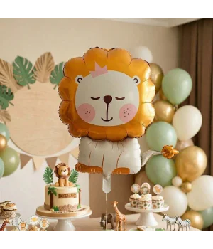 Safari Konseptli Sevimli Aslan Folyo Balon
