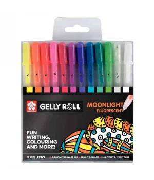 Sakura Gelly Roll Jel Mürekkepli Neon Kalem Seti Moonlight Fluorescent Set 12 Renk
