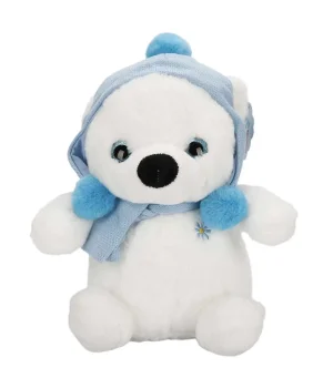 Şapkalı ve Atkılı Peluş Kutup Ayısı 30 cm S00004773