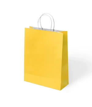 Sarı Büküm Saplı Kraft Çanta 25x31cm
