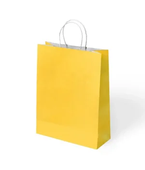 Sarı Büküm Saplı Kraft Çanta 31x41cm