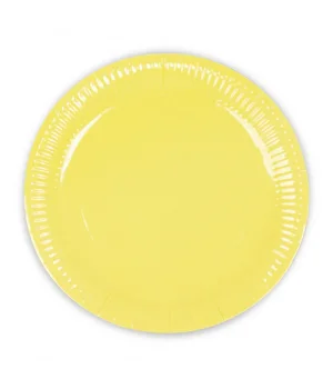 Sarı Makaron Karton Tabak 23cm