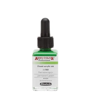 Schmincke Aero Color Akrilik Mürekkep 28 ml. 502 Permanent Green