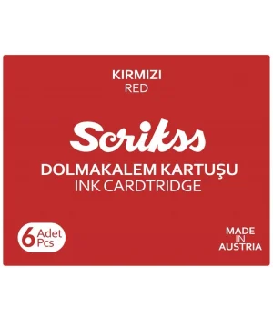 Scrikss Dolma Kalem Kartuşu 6lı Kutu KIRMIZI
