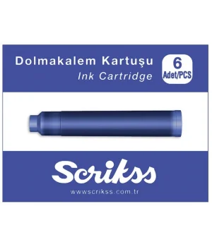 Scrikss Dolma Kalem Kartuşu 6lı Kutu MAVİ
