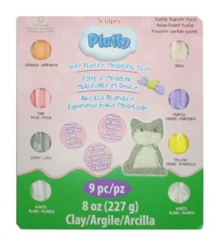Sculpey Pluffy Pastel Renkler Polimer Kil Seti 8 Renk + Ebeşuar