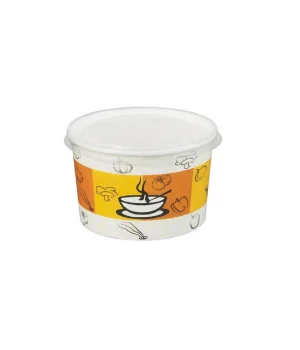 Şeffaf Kapaklı Karton Çorba Kasesi 16oz 11x6cm 25li