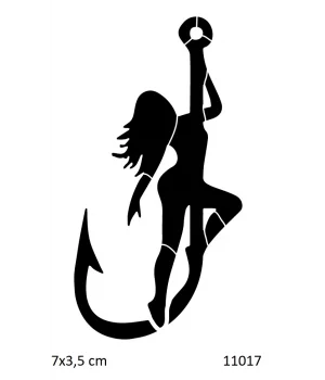 Seksi Çapa Kızı Geçici Dövme Şablonu