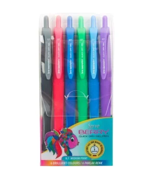 Serve Berry Hızlı Kuruyan Jel Kalem Seti 0.7 mm. 6 Renk Set A