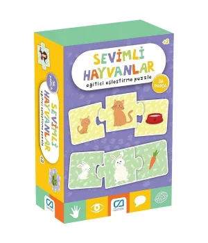 Sevimli Hayvanlar Eğitici Eşleştirme Puzzle 36 Parça