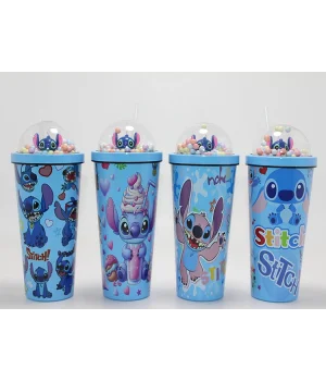 Sevimli Stitch Pipetli Boncuklu Termos & Suluk Alk4708