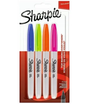 Sharpie Permanent Marker Kalem Seti Fine Uç 4 Renk CANLI RENKLER