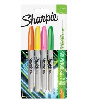 Sharpie Permanent Marker Kalem Seti Fine Uç 4 Renk NEON RENKLER