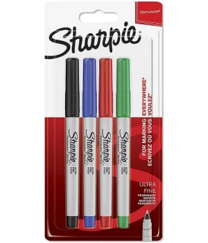 Sharpie Permanent Marker Kalem Seti Ultra Fine Uç 4 Renk STANDART RENKLER