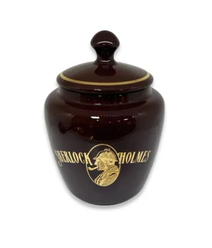 Sherlock Holmes El Yapımı Seramik Pipo Tutun Kavanozu Kahve Large