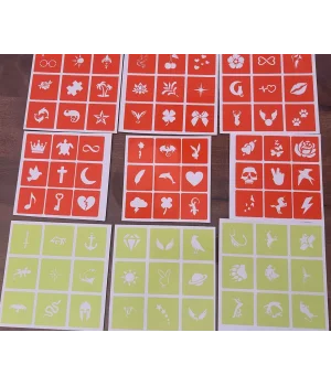 Simli Dövme Şablonu 81 adet Glitter Tattoo Stencil