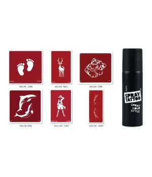 Şimşek Ve Geyik Geçici Sprey Dövme Seti Spray Tatto