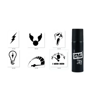 Şimşek Ve İbre Geçici Sprey Dövme Seti Spray Tatto