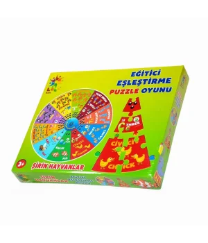 Şirin Hayvanlar İngilizce Eğitici Puzzle