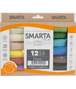 Smarta Kids Hava İle Kuruyan Modelleme Hamuru 12x25 Gr.***