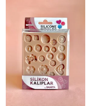 Smarta Silicone Moulds Silikon Epoksi ve Polimer Kil Kalıbı BUTTONS