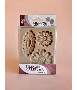 Smarta Silicone Moulds Silikon Epoksi ve Polimer Kil Kalıbı FLOWER SET