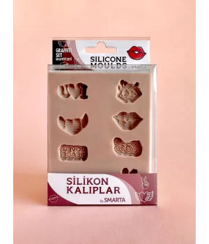 Smarta Silicone Moulds Silikon Epoksi ve Polimer Kil Kalıbı GRAFFITI SET
