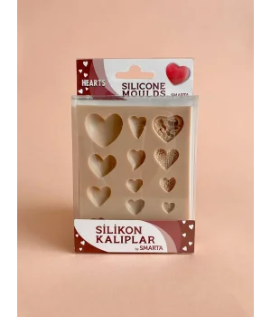 Smarta Silicone Moulds Silikon Epoksi ve Polimer Kil Kalıbı HEARTS