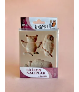 Smarta Silicone Moulds Silikon Epoksi ve Polimer Kil Kalıbı OWL SET