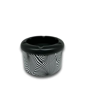 Spiral Desen Metal Mini Sigara Küllüğü Siyah 8cm