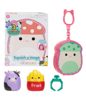 Squish-a-longs 3 Figür + Yüzük Çantalı Sürpriz Paket Seri 1