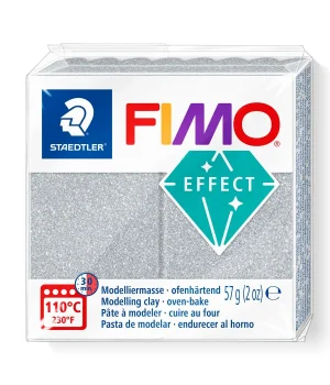 Staedtler Fimo Effect Polimer Kil 812 Glitter Silver (Simli Gümüş)