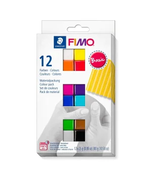 Staedtler Fimo Soft Polimer Kil Seti 12 Renk x 25 gr. Basic (Ana) Renkler