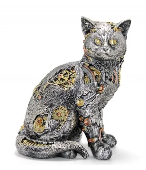Steampunk Polyester Kedi Figürü Alk2454