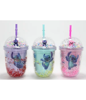 Stitch Figürlü Pipetli Kapaklı Kupa Bardak Alk5110