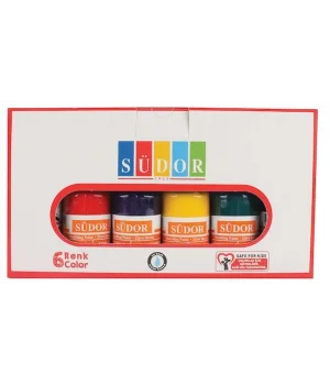 Südor Ebru Boyası Seti 6 Renk x 30 ml. Damlalıklı Şişe