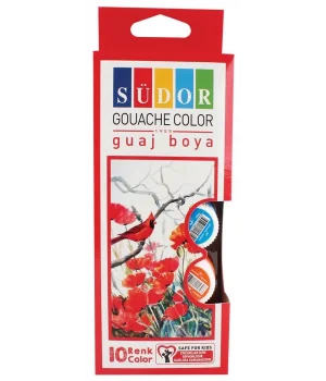 Südor Guaj Boya Seti 10 Renk x 15 ml. Şişe