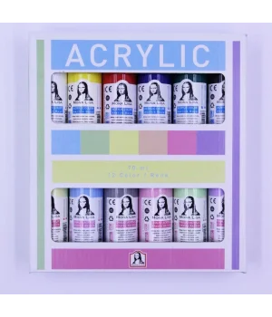 Südor Mona Lisa Akrilik Boya Seti 12 Renk x 70 ml. (Chalky + Normal)
