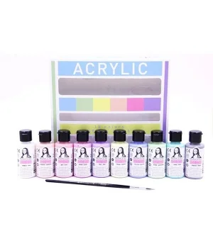 Südor Mona Lisa Chalky Akrilik Boya Seti 10 Renk x 40 ml. + Fırça