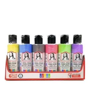 Südor Mona Lisa Chalky Akrilik Boya Seti 6 Pastel Renk x 70 ml. Şişe